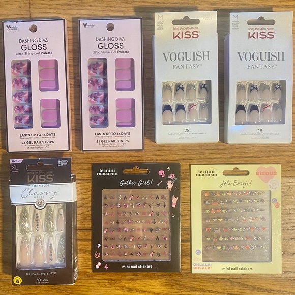 7Pc Nail Design Set - Kiss, Dashing Diva, Le Mini Macaron NEW - Picture 1 of 6